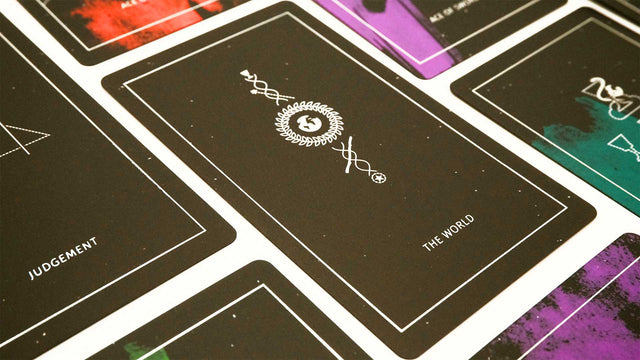 A grid of tarot cards from the Synesthesia Tarot Deck