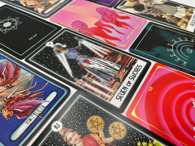 A grid of various tarot cards