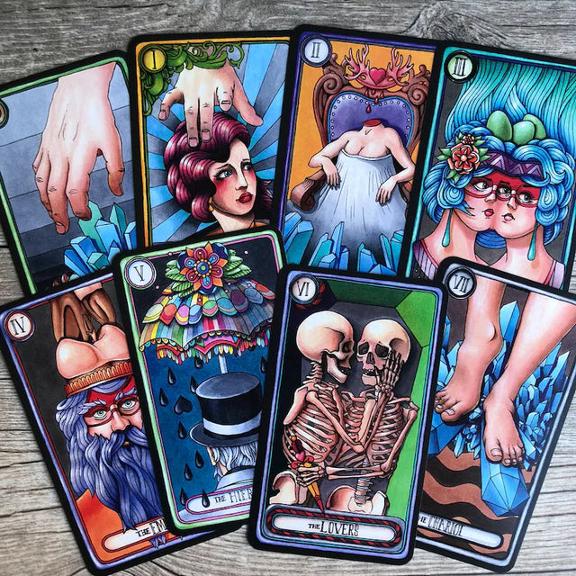 A selection of cards from the Oddity Tarot deck